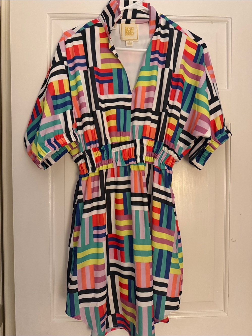 Colorblock Geometric Mini Dress - Multicolor